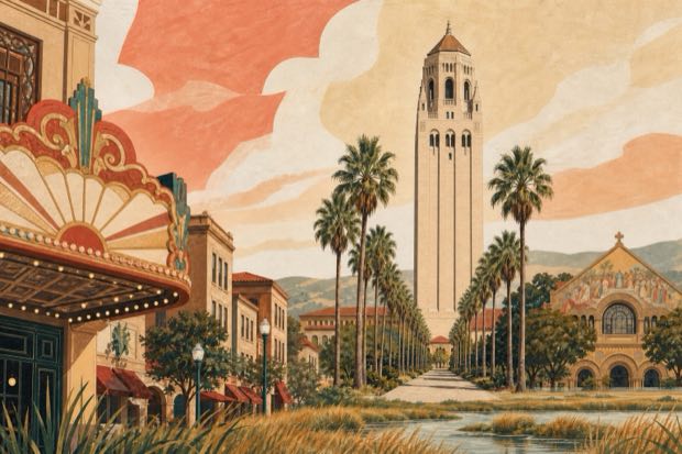 Illustrated Palo Alto landmarks